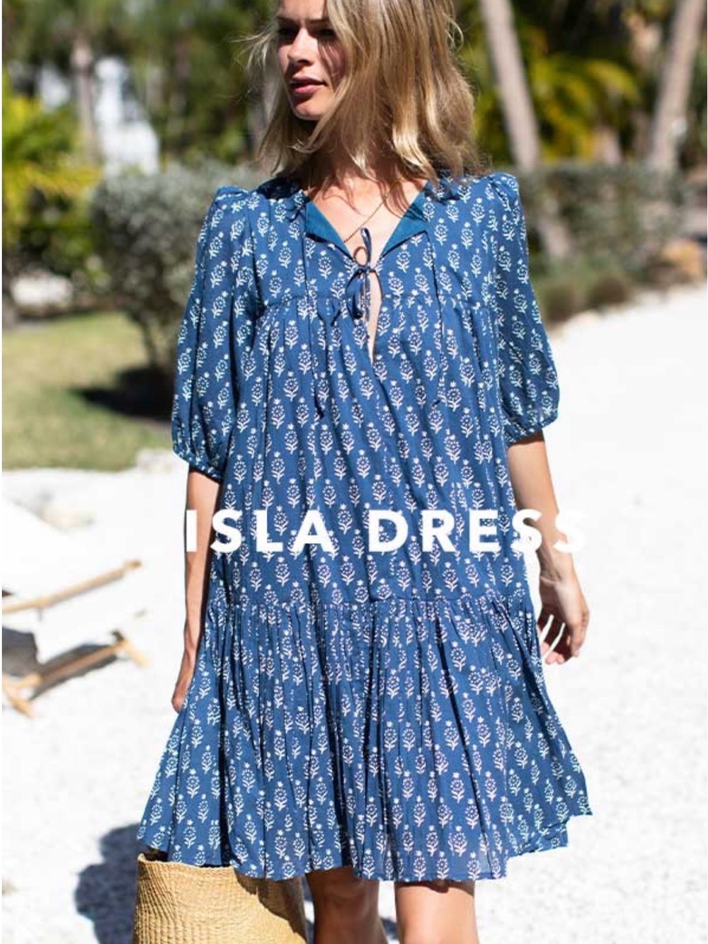 Emerson Fry Marguerite Blue Dress - Breezy Women's Floral Tiered Dress